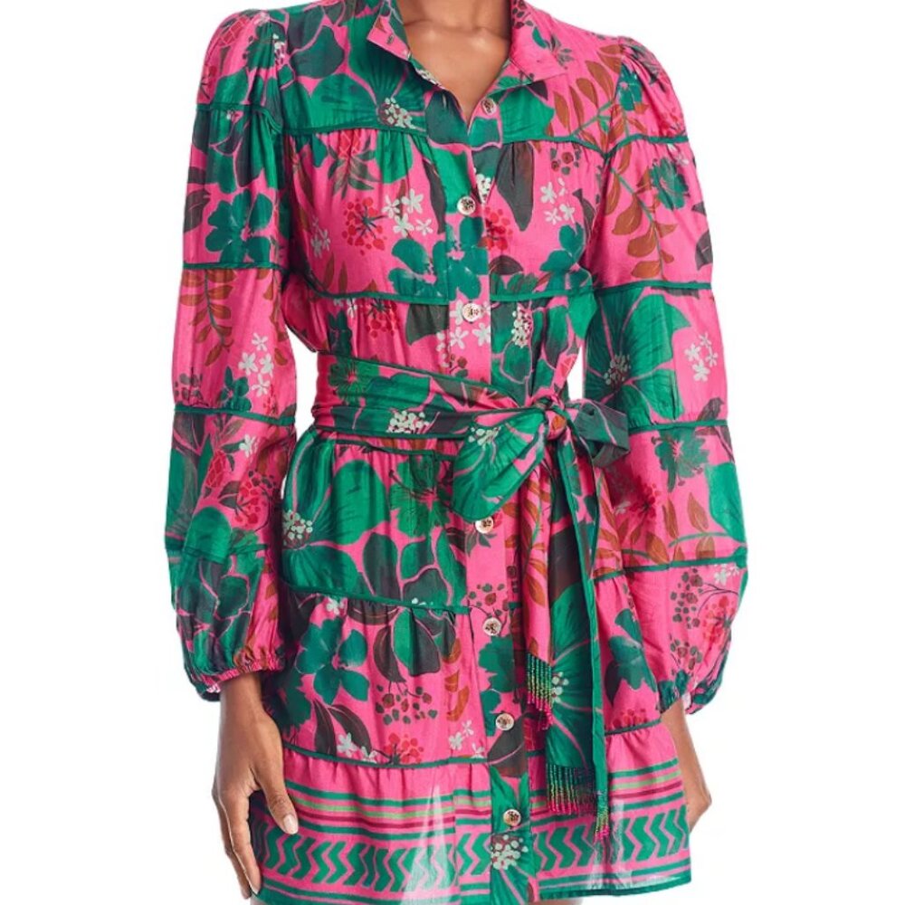 FARM RioFloral Yard Blush Mini Dress